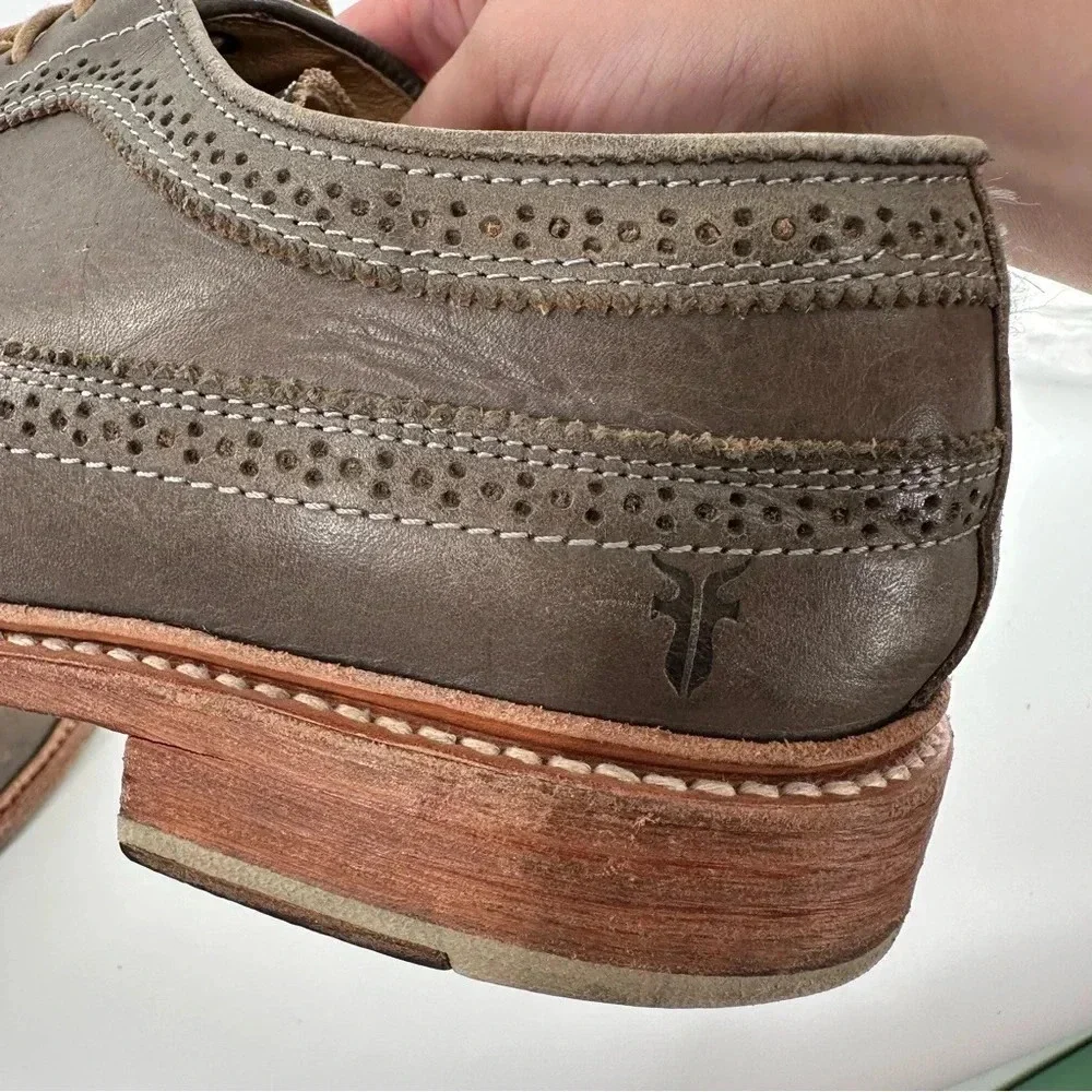Frye mens derby shoes size 11.5 D taupe brown leather vintage collection
